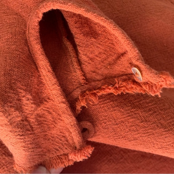🔥5/$20🔥 “Zara” Rust Long-Sleeve Tunic Raw-Edge Seams size M - Picture 6 of 12
